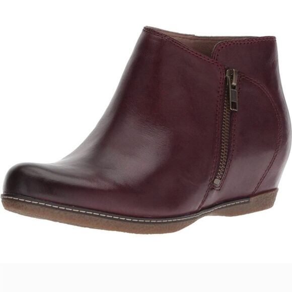 Dansko Leyla Bootie In Wine Burnished Leather Sz EU 42/US 12 - Picture 1 of 10